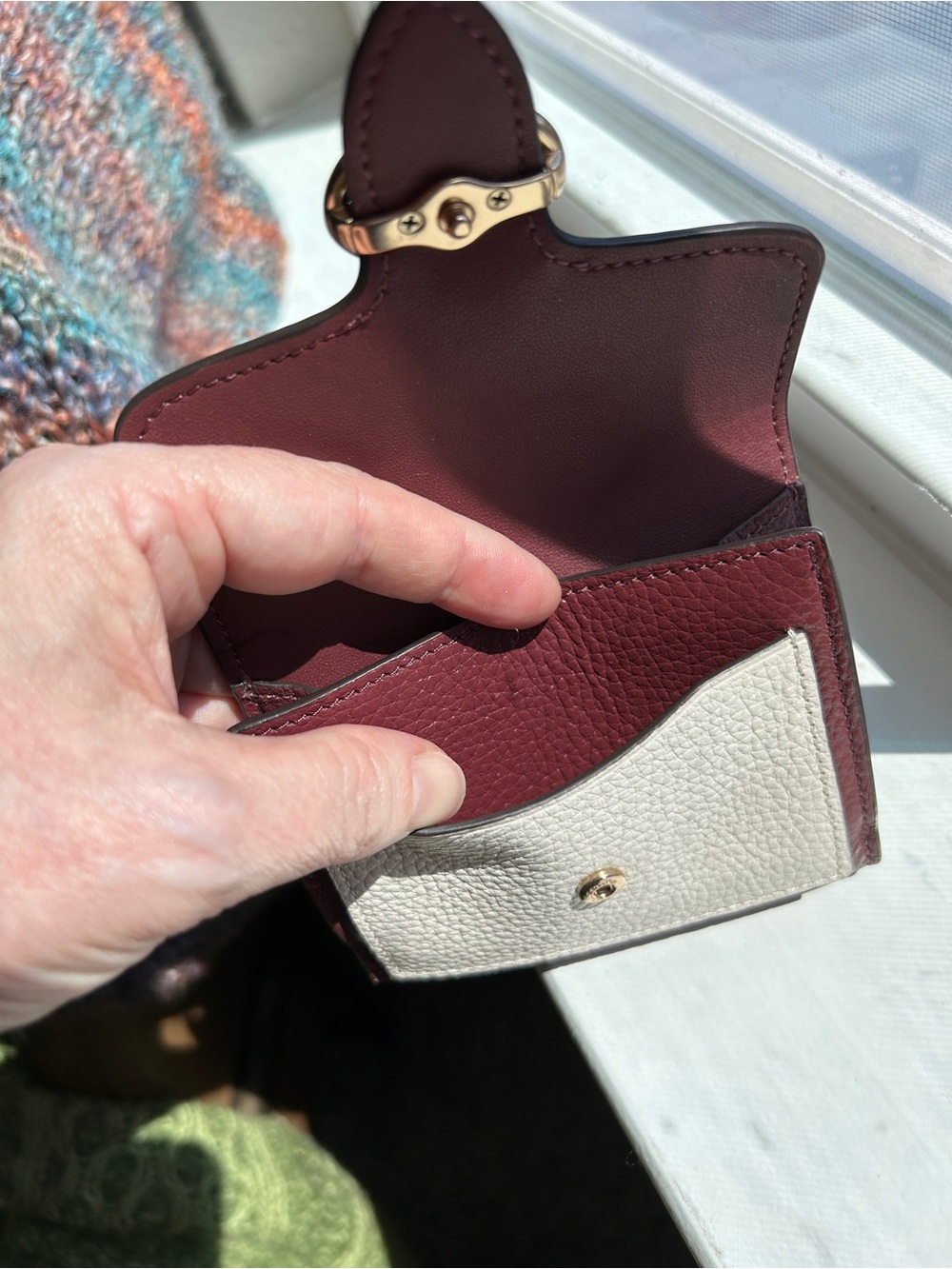 Coach Georgie Small Wallet Colorblock Pebbled Leather Style C4089 - Picture 8 of 12